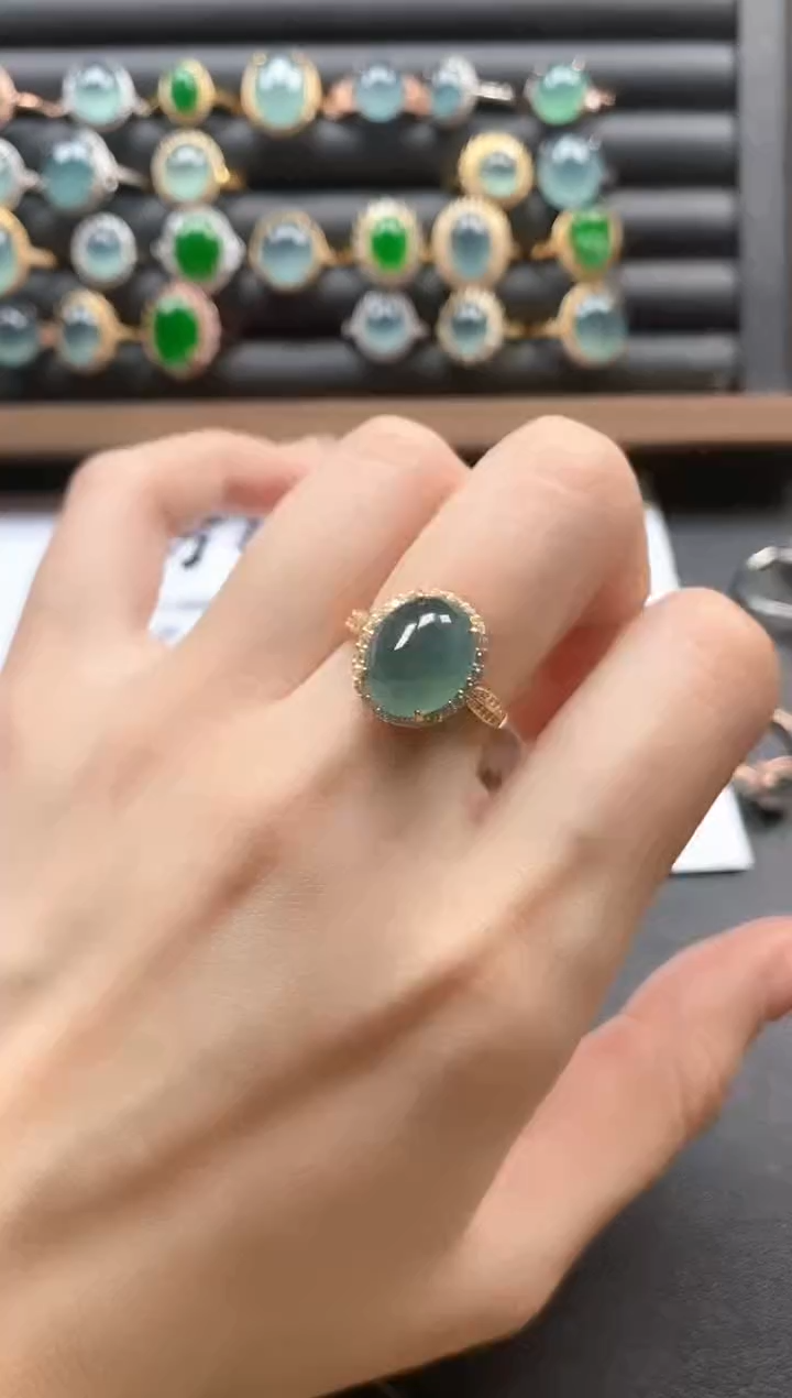 银S925镶嵌戒指翡翠51151