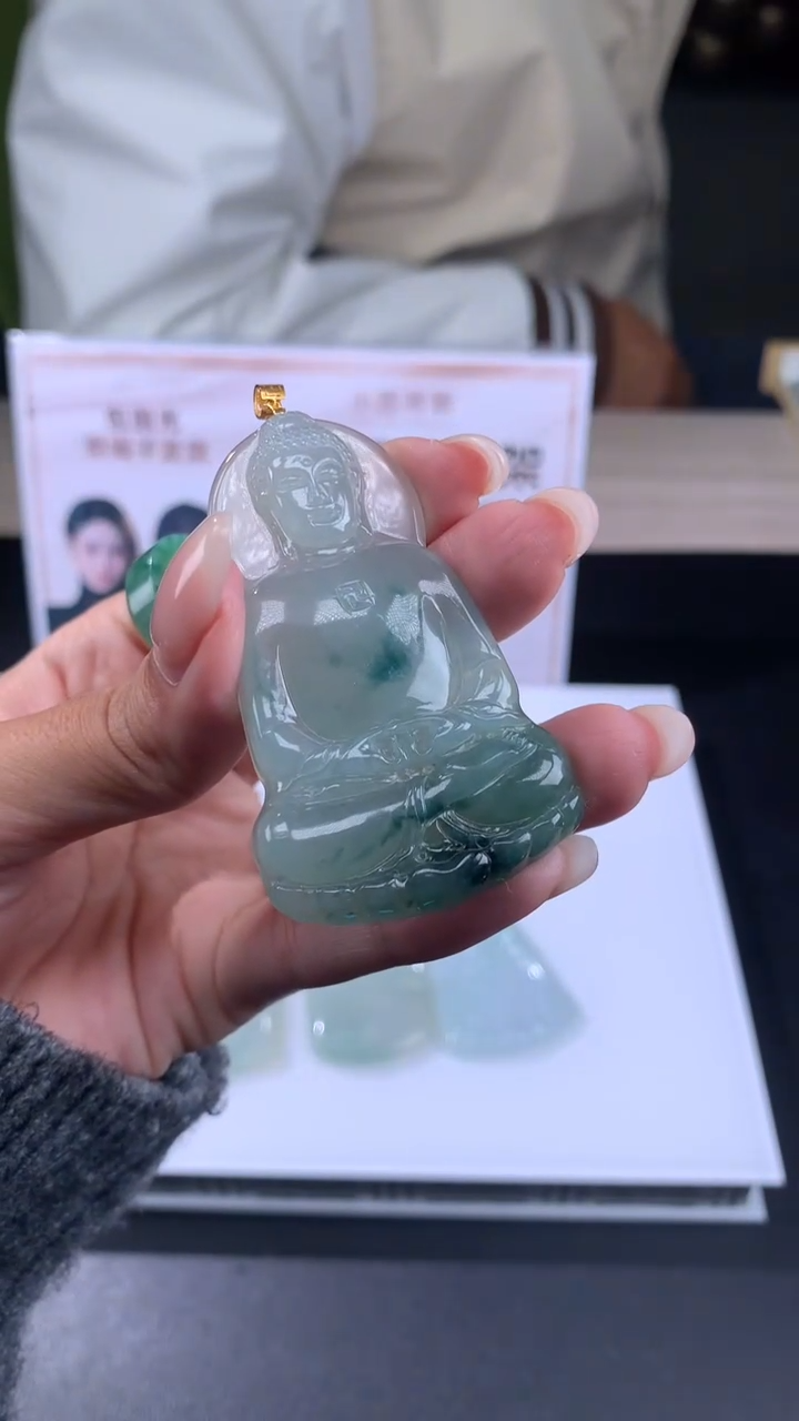 【闪购商品】定制翡翠18K金镶嵌不退不换CMH1件-A