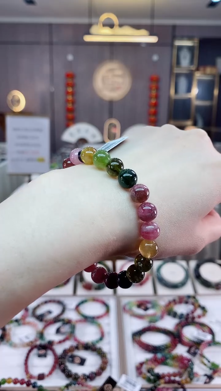 【闪购商品】碧玺单圈手串8mm+未镶嵌一物一证dan