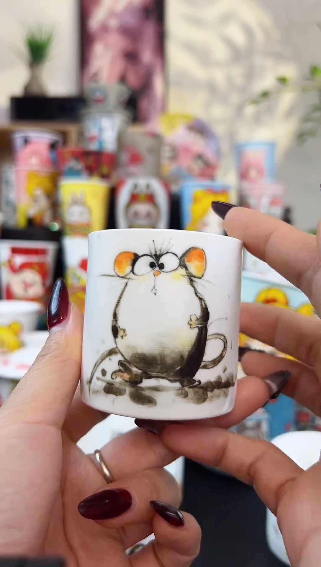 【闪购商品】摆件笙笙漫 手工手绘陶瓷杯杯