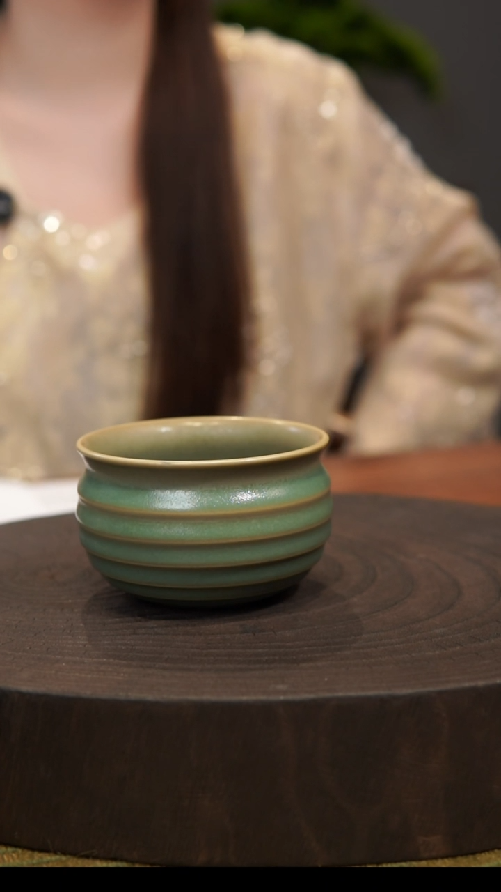 杯子炫纹杯  汝州原产地  原矿老釉  带底款