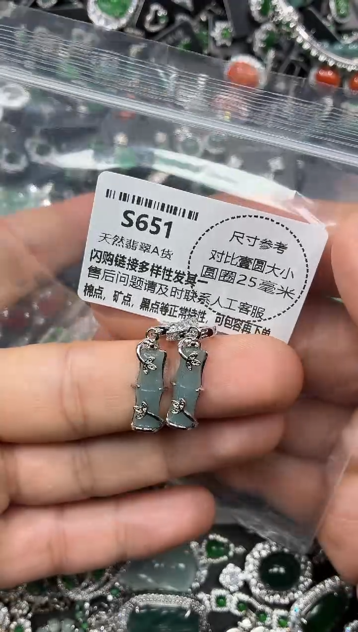 颈饰未镶嵌翡翠S651耳扣