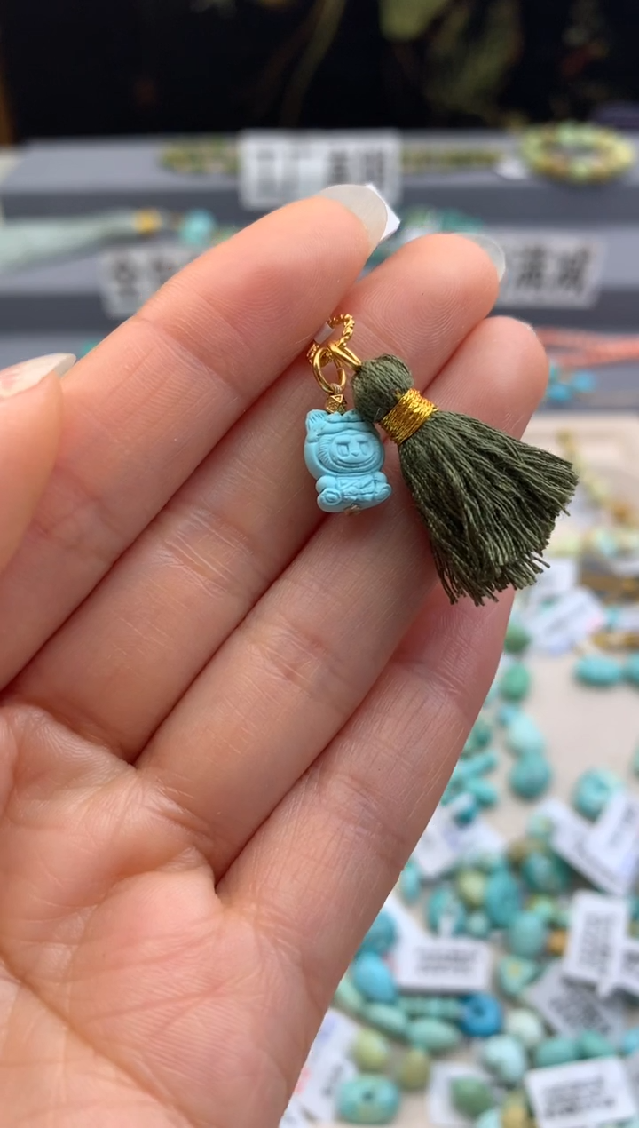 未镶嵌绿松石精工雕刻茜.F81