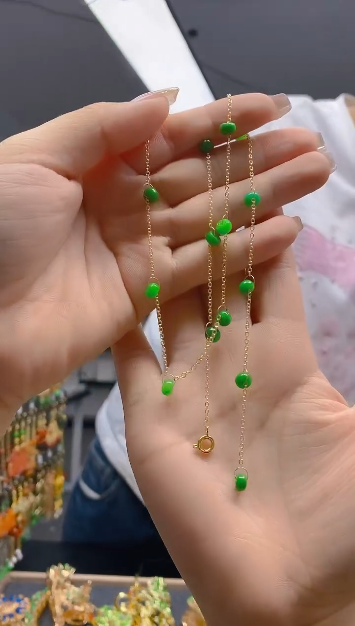 【闪购商品】翡翠耳饰合金362翡翠锁骨链