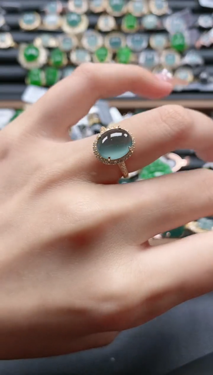 【闪购商品】翡翠戒指银S925镶嵌515141