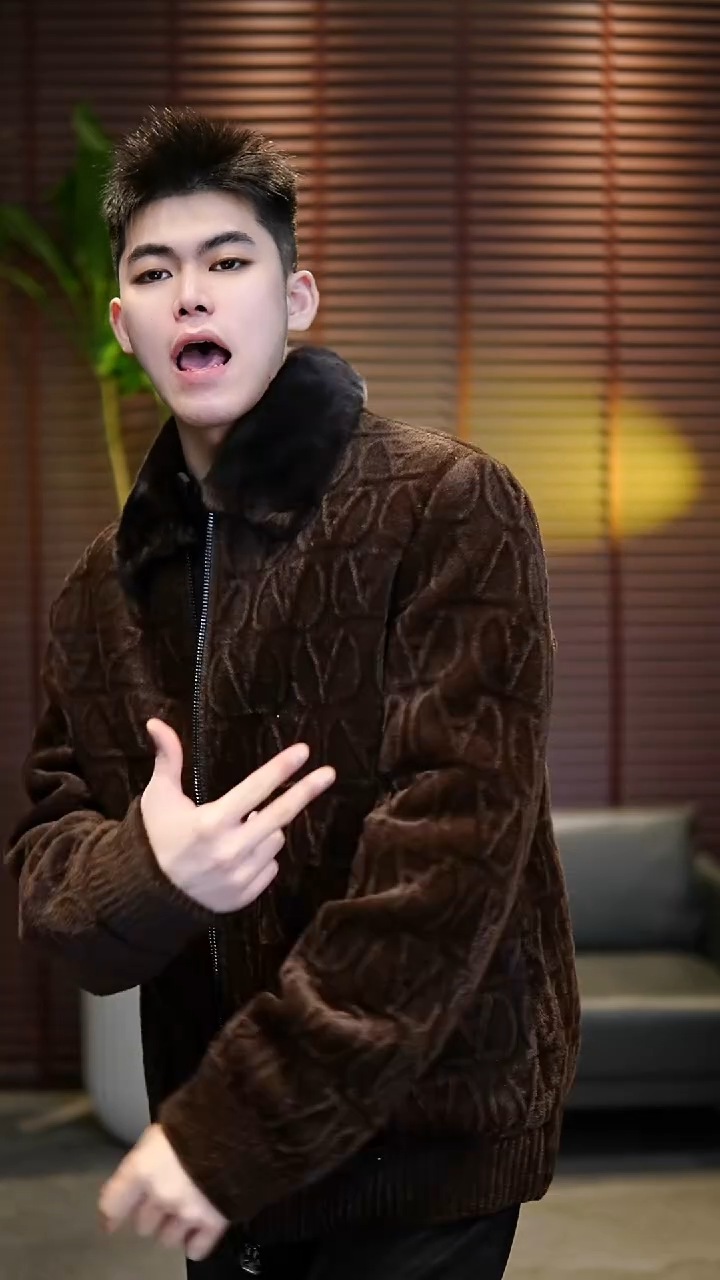 58码（185-210斤）男士兔毛领鹅绒服93316