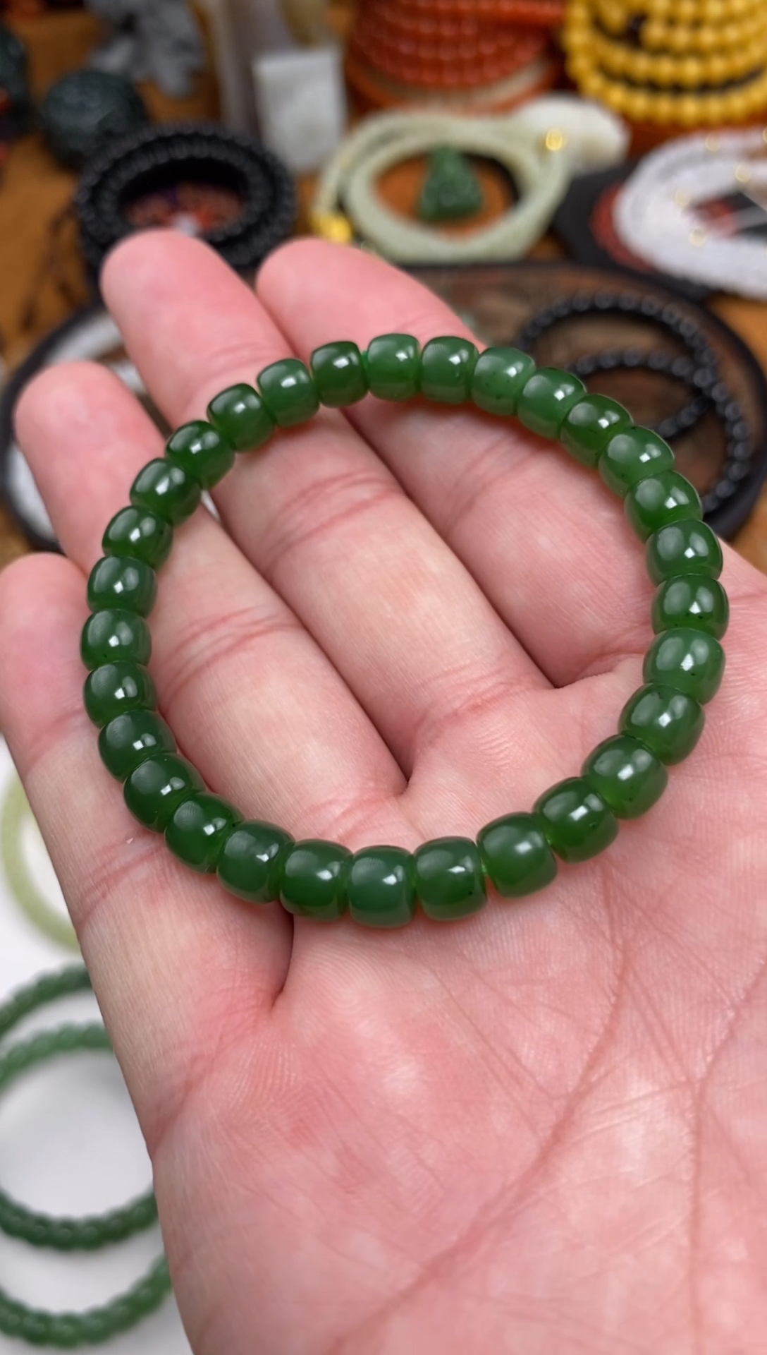 颈饰未镶嵌和田玉手串