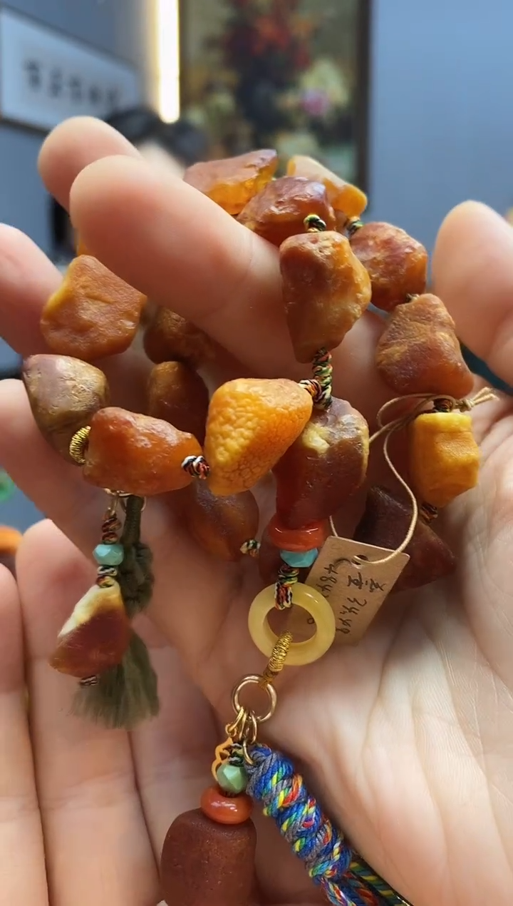 手链琥珀未镶嵌手持