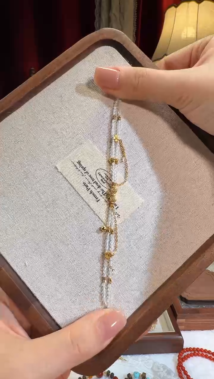 【闪购商品】水晶手链银S925镶嵌白水晶双排