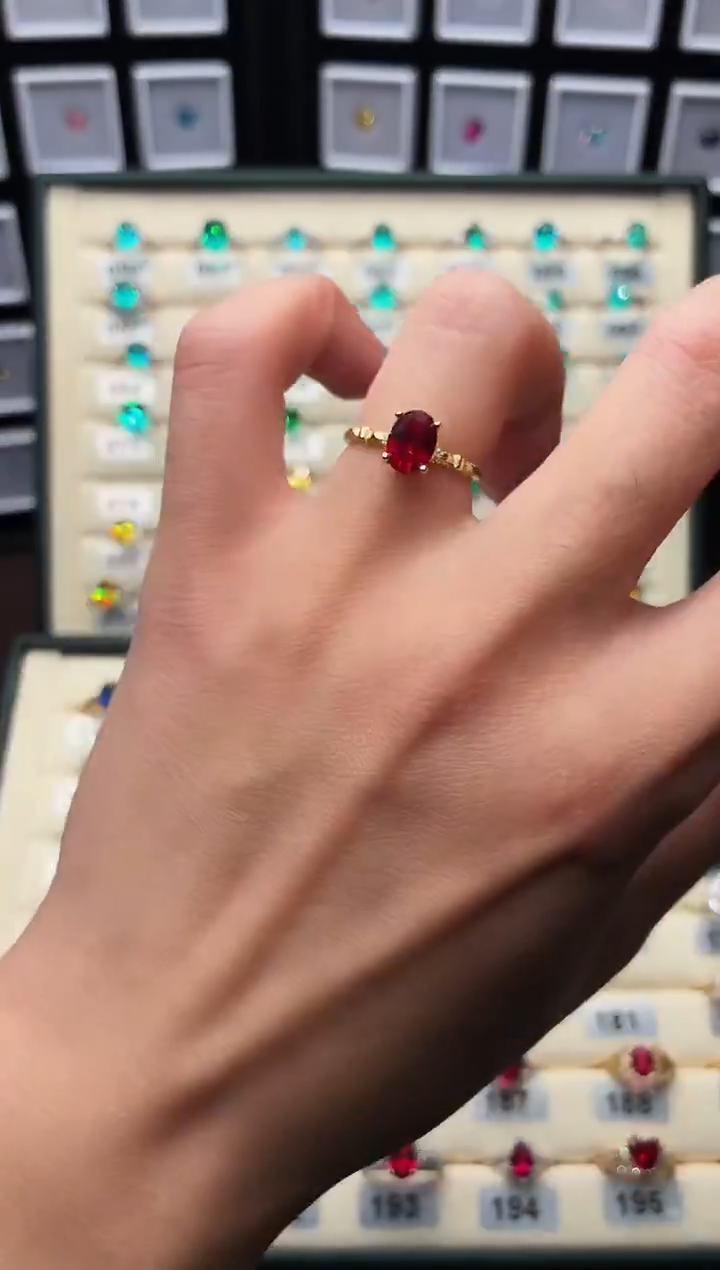 银S925镶嵌戒指红宝石0006