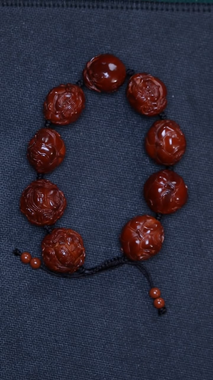橄榄核手串荷叶财神23