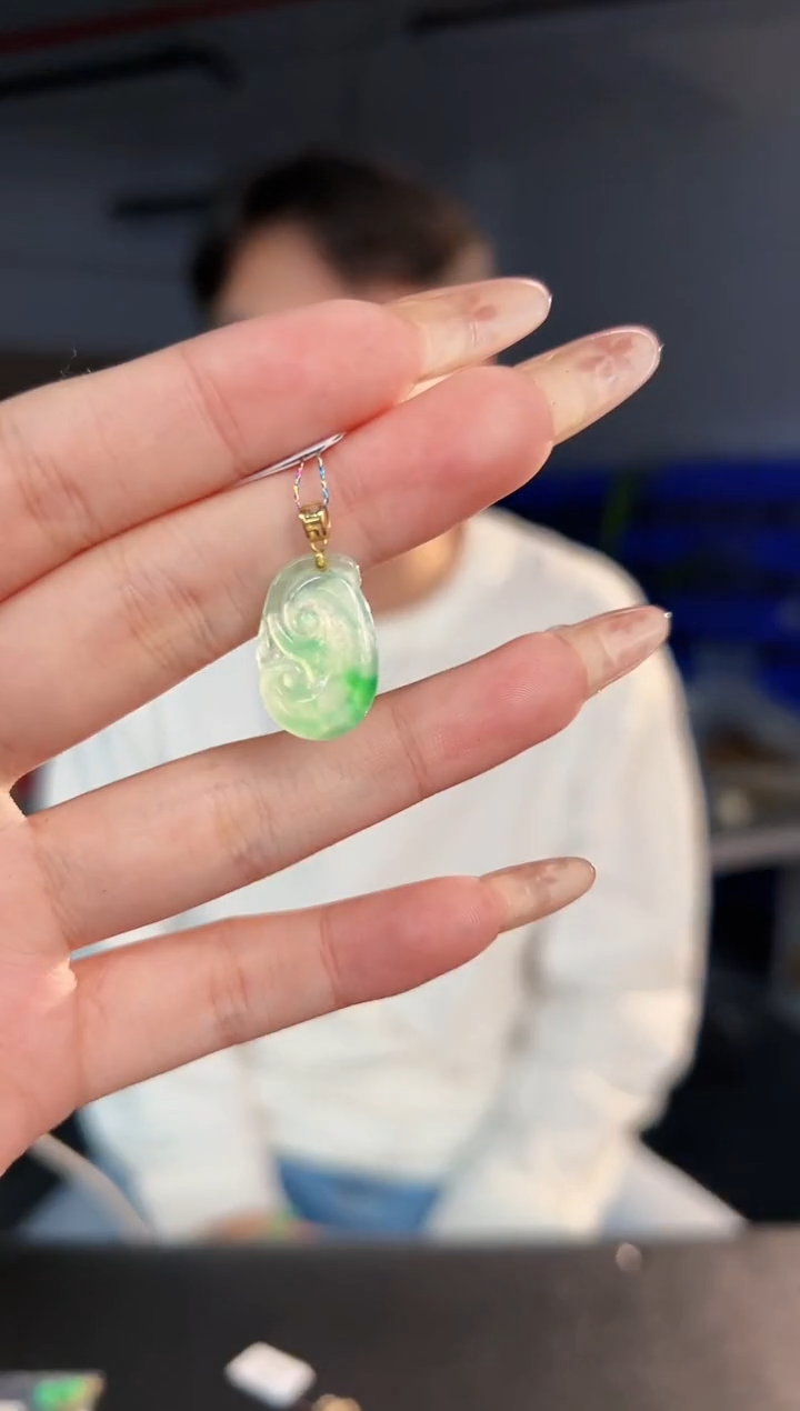 【闪购商品】翡翠颈饰18K金镶嵌缅料A货/支持复检/一件