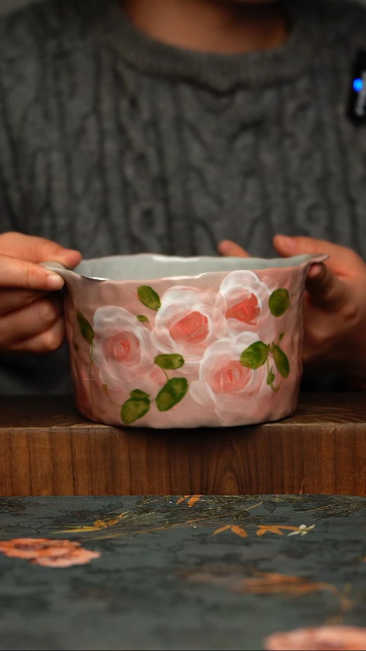 瓷片釉下彩手工手绘同款陶器