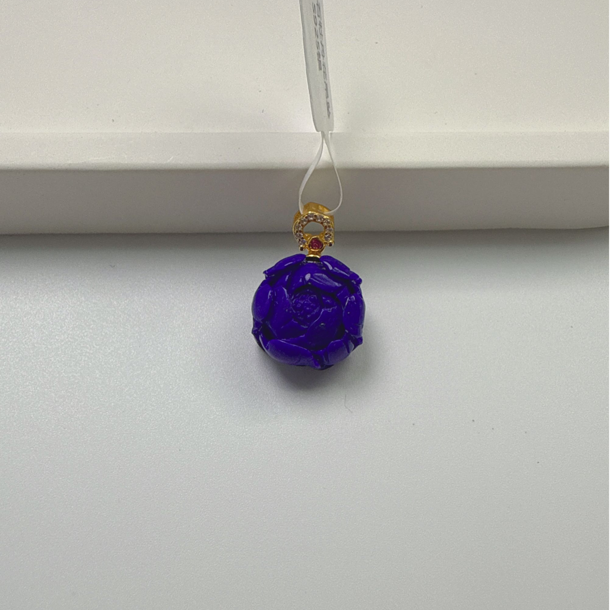 青金石牡丹花吊坠S925银
