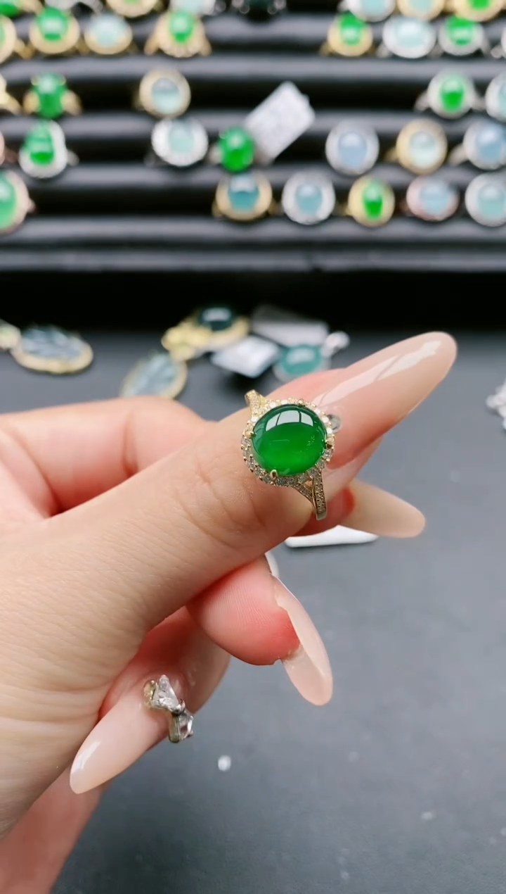 【闪购商品】翡翠戒指银S925镶嵌111111111