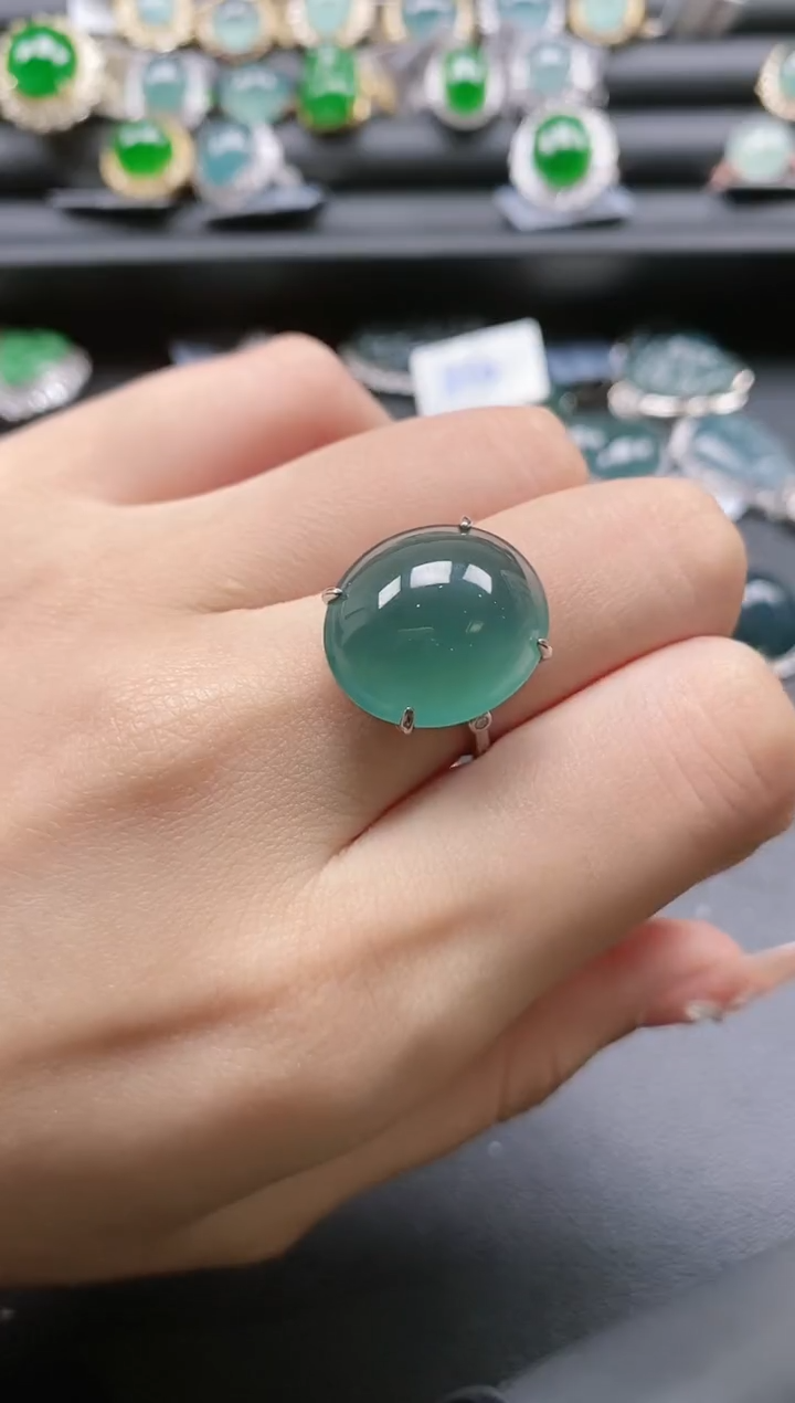【闪购商品】翡翠戒指银S925镶嵌51511