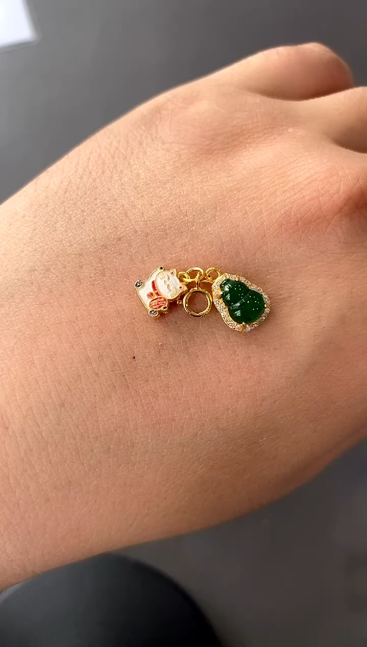 【闪购商品】翡翠颈饰银S925镀金镶嵌买断价