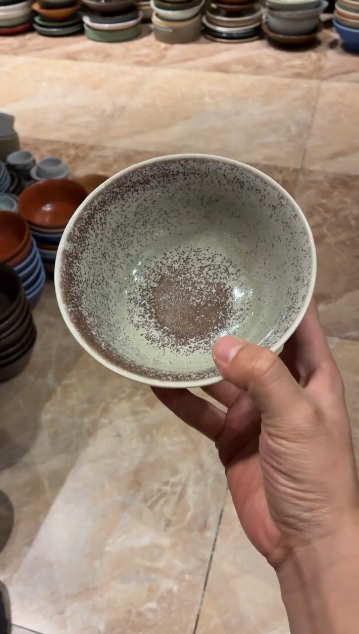 瓷李*姐399玻化绿万福碗2个