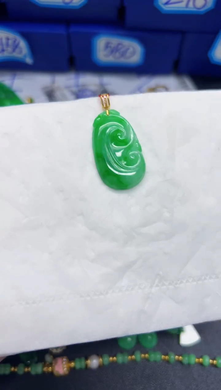【闪购商品】翡翠颈饰18K金镶嵌Y缅料A货/支持复检/一件