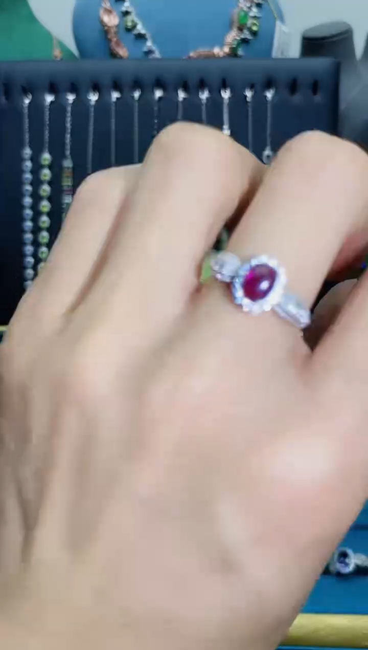 【闪购商品】石榴石（紫牙乌）戒指银S925镶嵌1121