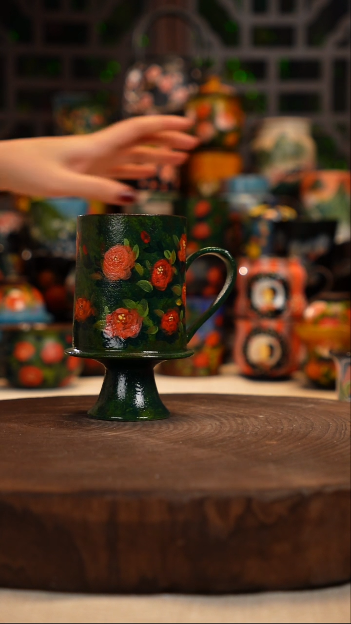  油画   釉下彩  杯子   异形杯