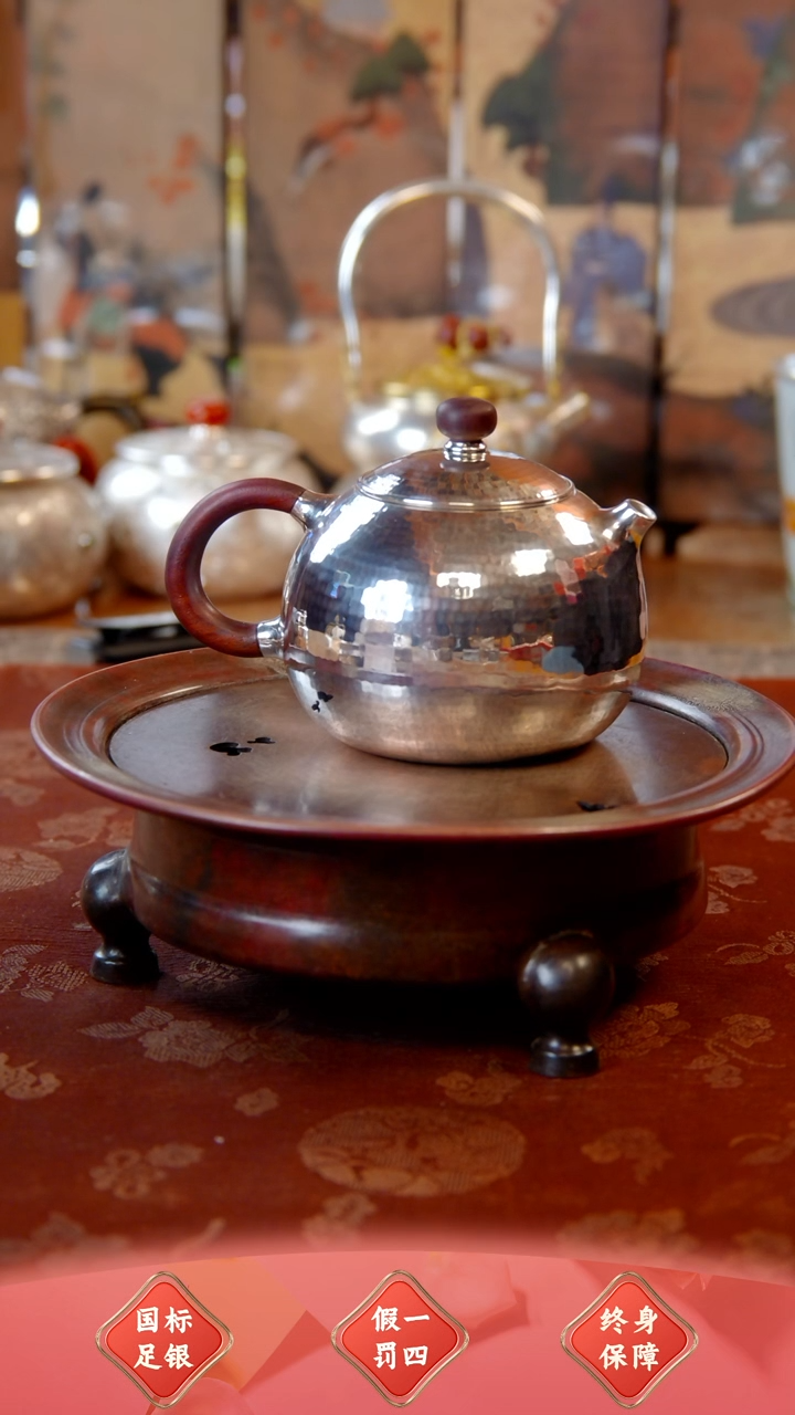 【闪购商品】盛唐工坊 足银999 泡茶壶西施