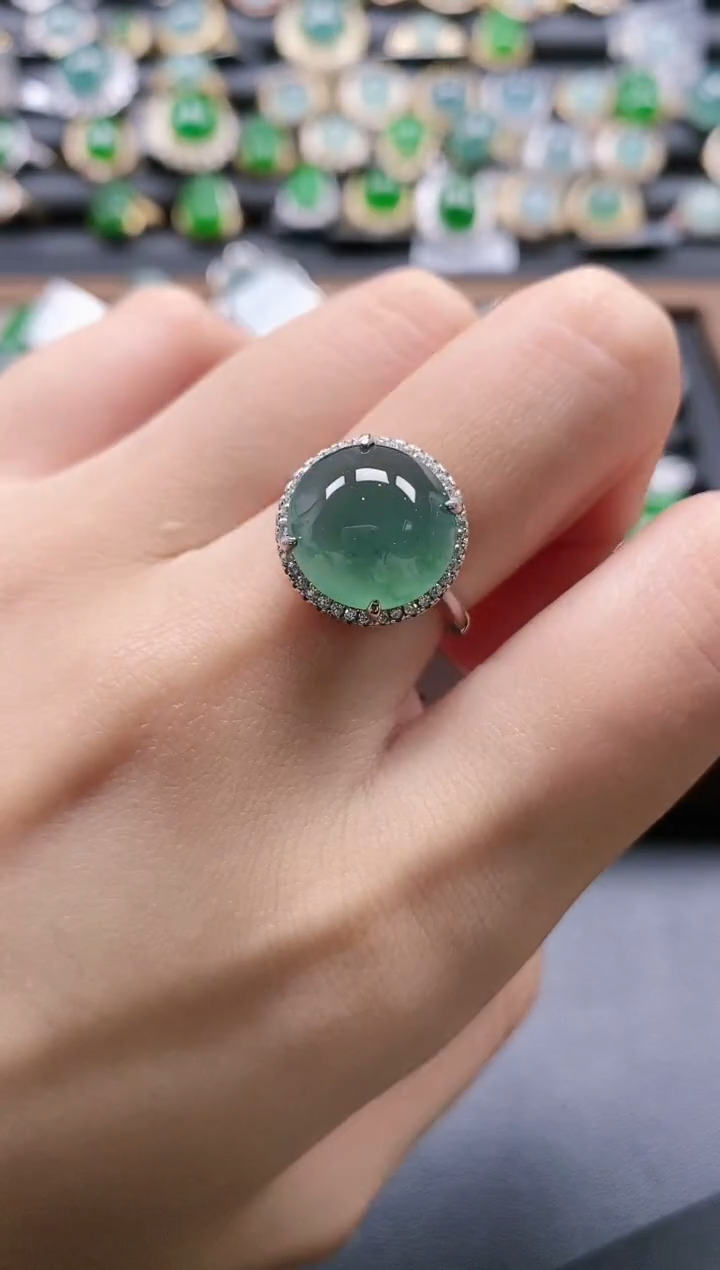 【闪购商品】翡翠戒指银S925镶嵌51151