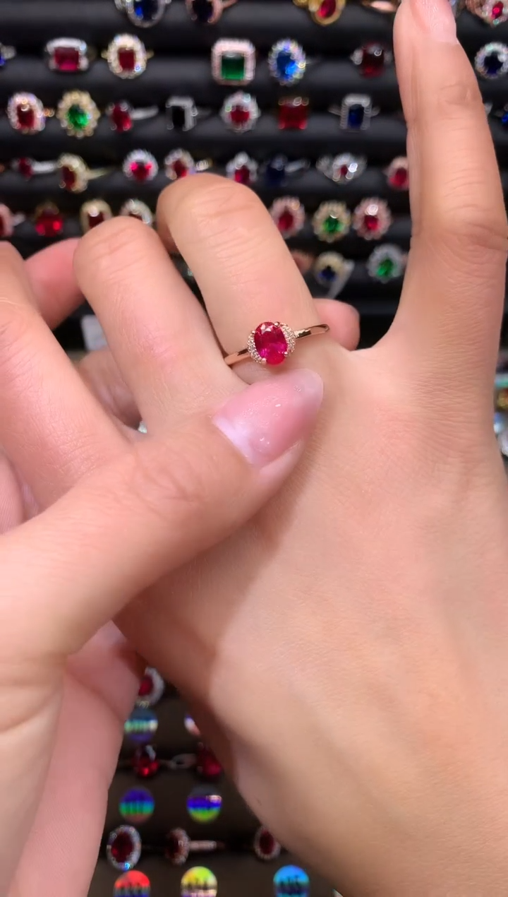 【闪购商品】红宝石戒指银S925镶嵌57