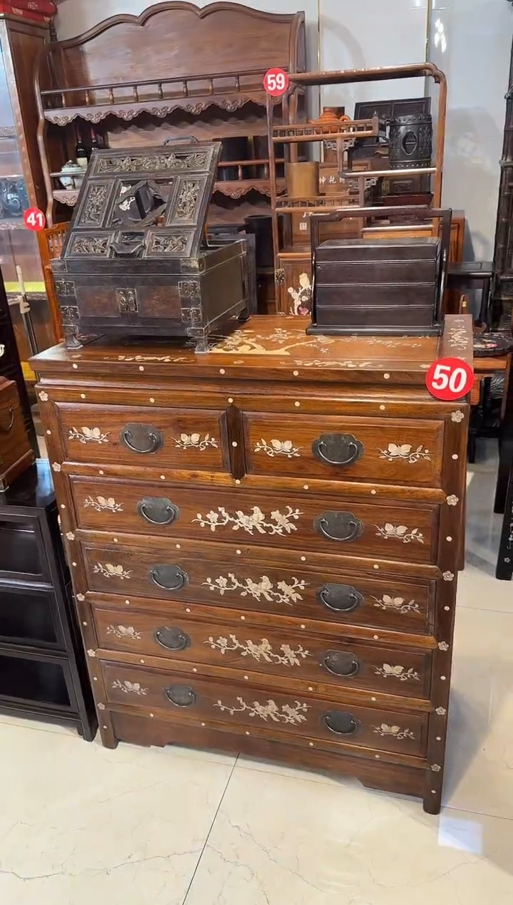 【闪购商品】木木艺缅花镶嵌大斗柜5800.88888