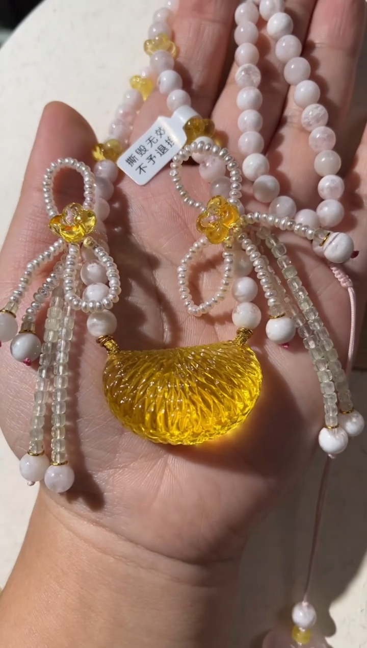 【闪购商品】琥珀项链未镶嵌琥珀橘子项链