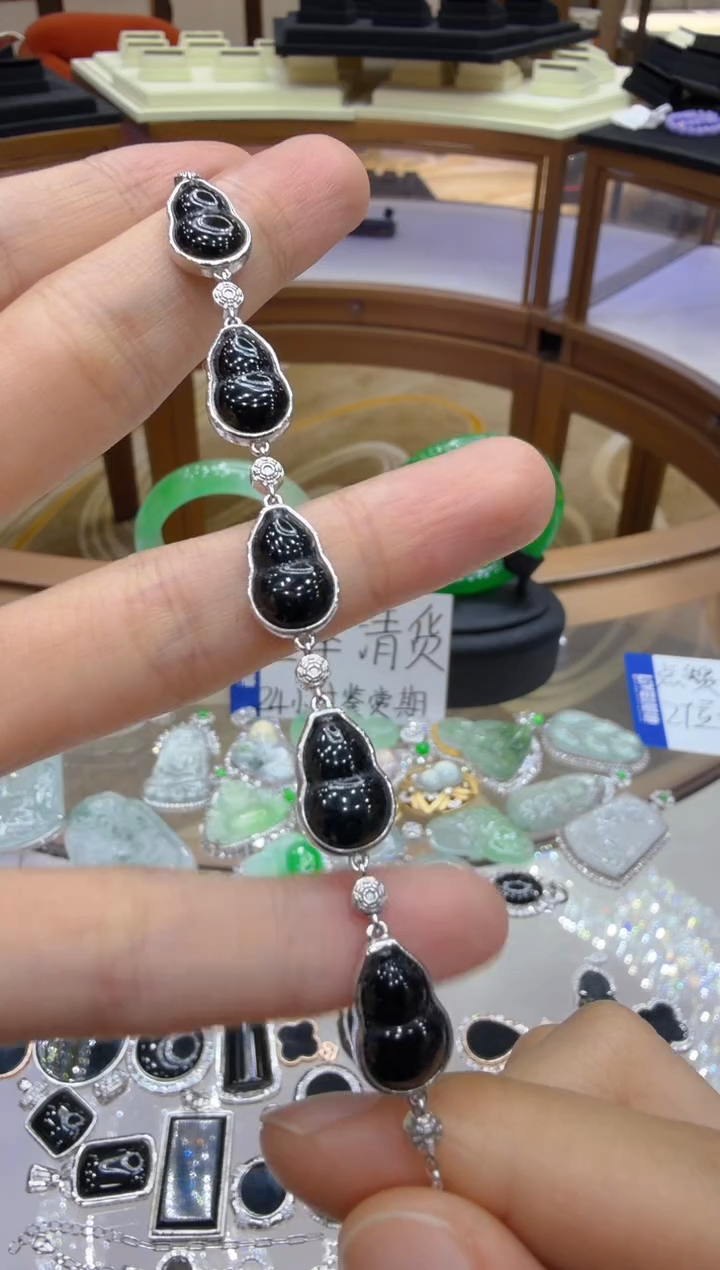 银S925镶嵌手链翡翠多样性团购发一件
