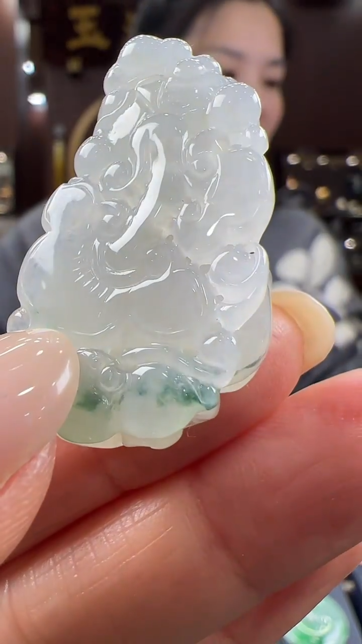 【闪购商品】翡翠挂件18K金镶嵌貔貅不含链