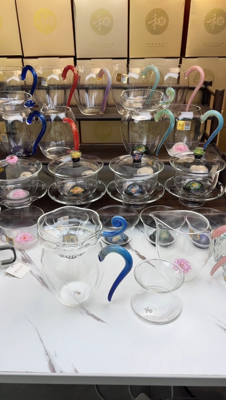 玻璃手工艺品贝禾器 怡然凤玉茶海 予乐凤玉茶漏 普通盒