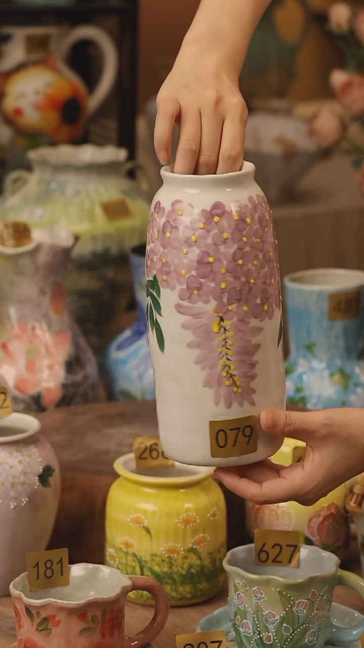 陶瓷079景德镇设计师手作花器摆件侘寂风