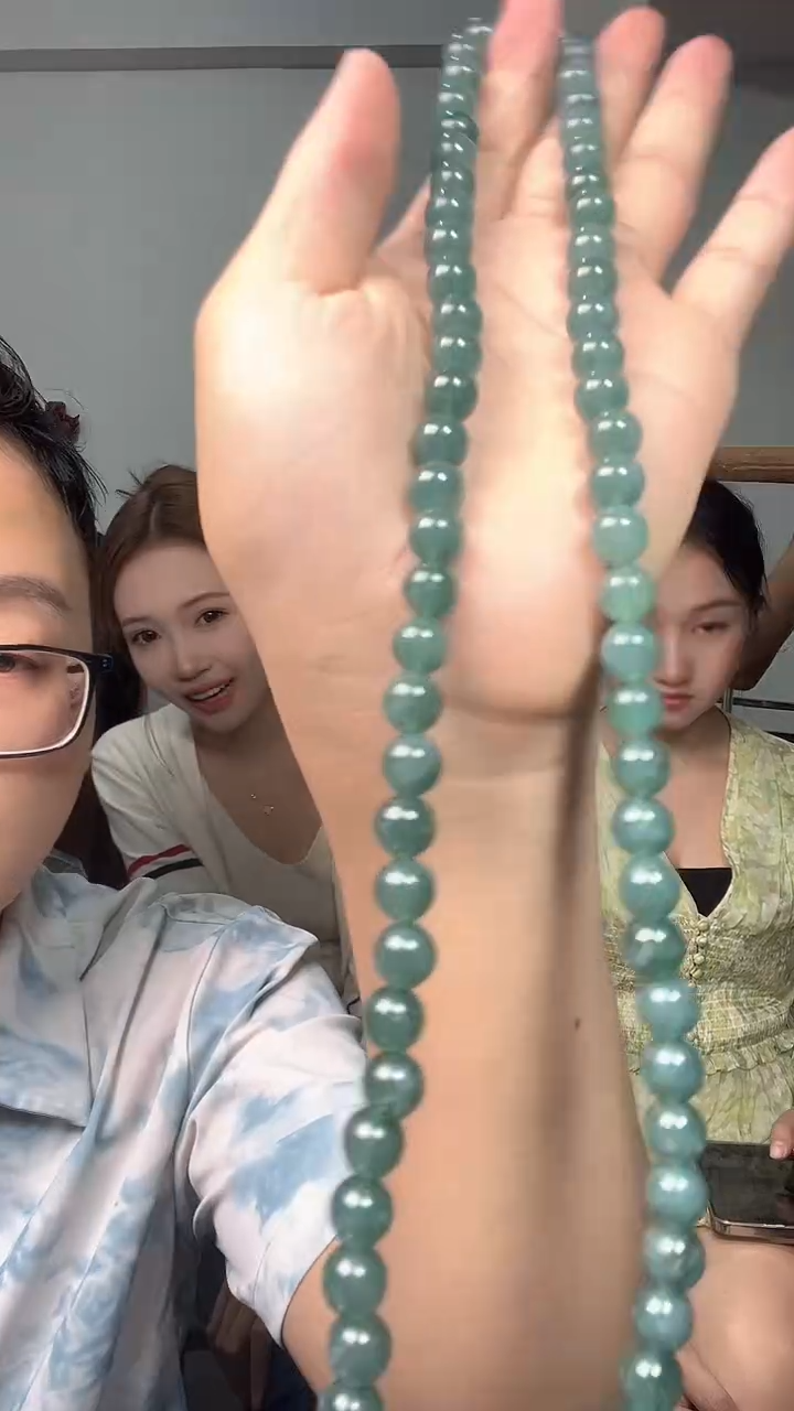 翡翠未镶嵌颈饰3548天然珠宝翡翠玉石老蓝水珠链多样性发一条