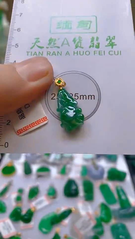 【闪购商品】翡翠颈饰18K金镶嵌天然翡翠A货，一物一证