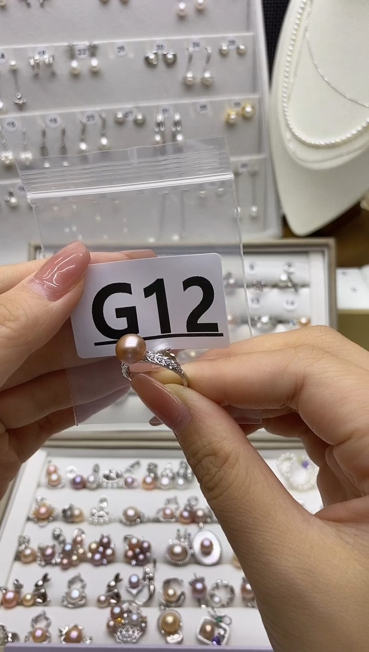 银S925镶嵌珠宝奇石淡水珍珠南*G12