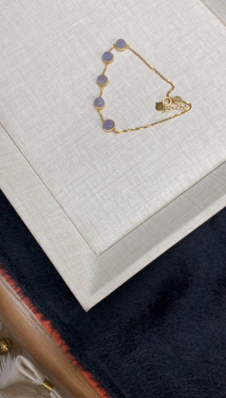 【闪购商品】翡翠手链18K金镶嵌手链