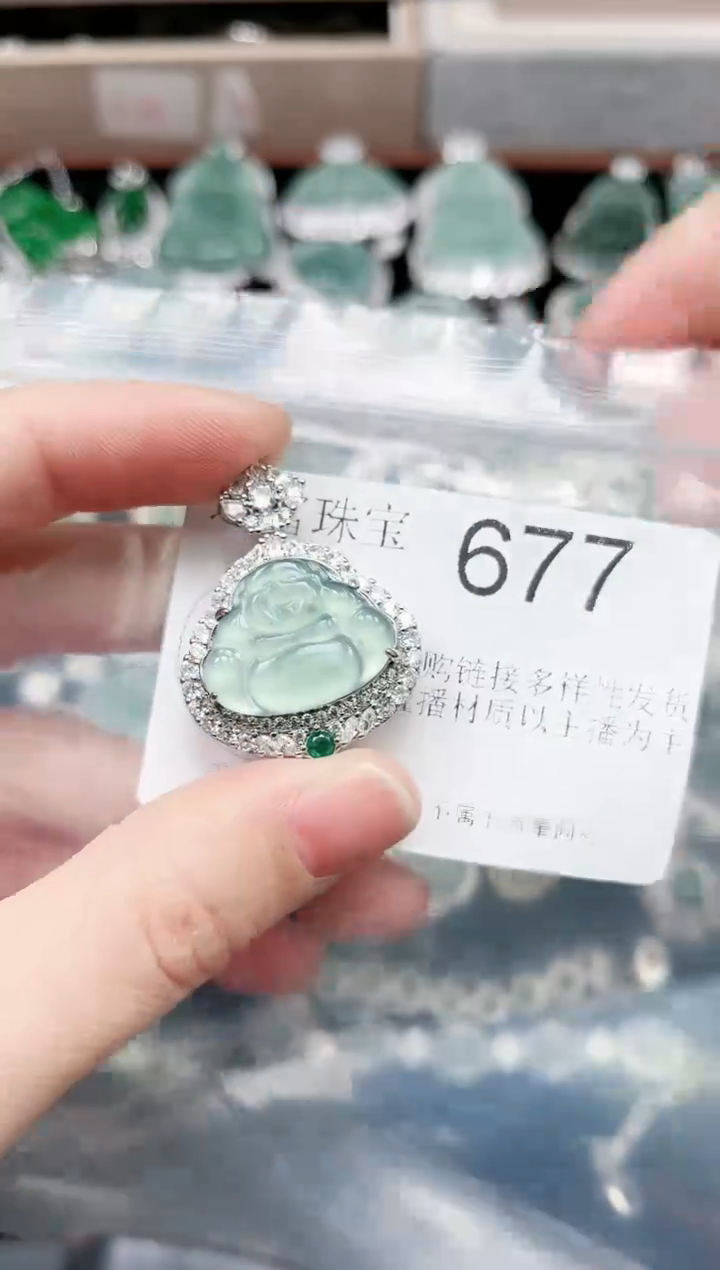 【闪购商品】翡翠颈饰未镶嵌677赠皮绳