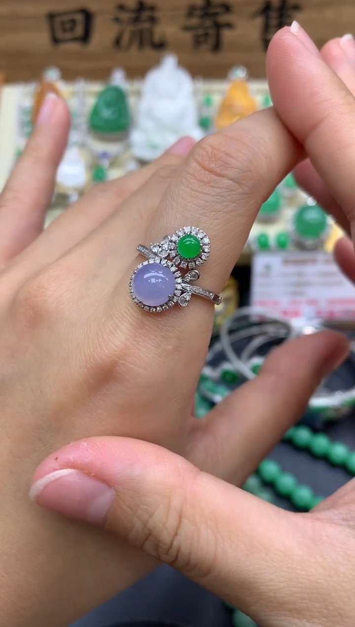 【闪购商品】翡翠18K金镶嵌戒指423-中国好珍宝