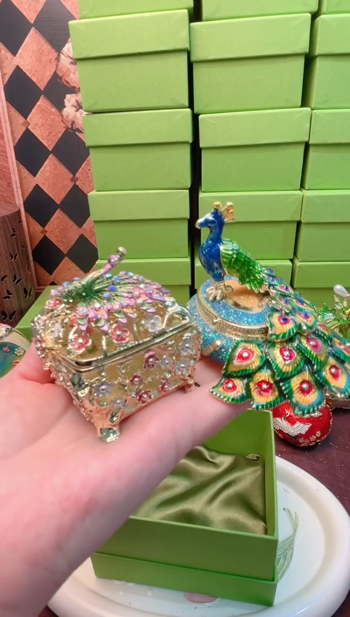 锌合金珐琅彩首饰盒摆件默认微瑕不退不换～