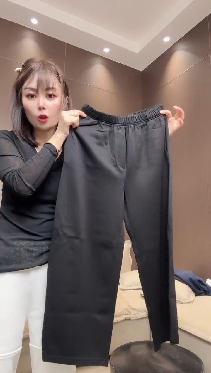 空气棉老爹裤黑色L码