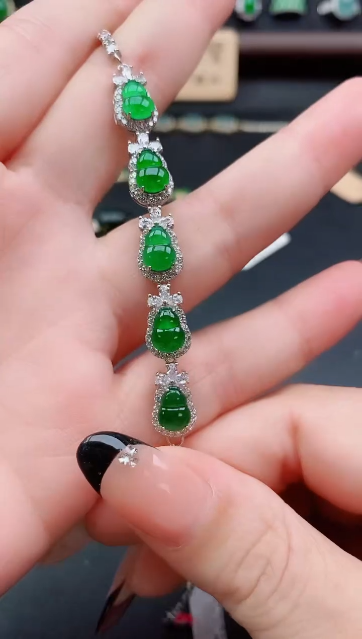 银S925镶嵌戒指翡翠1