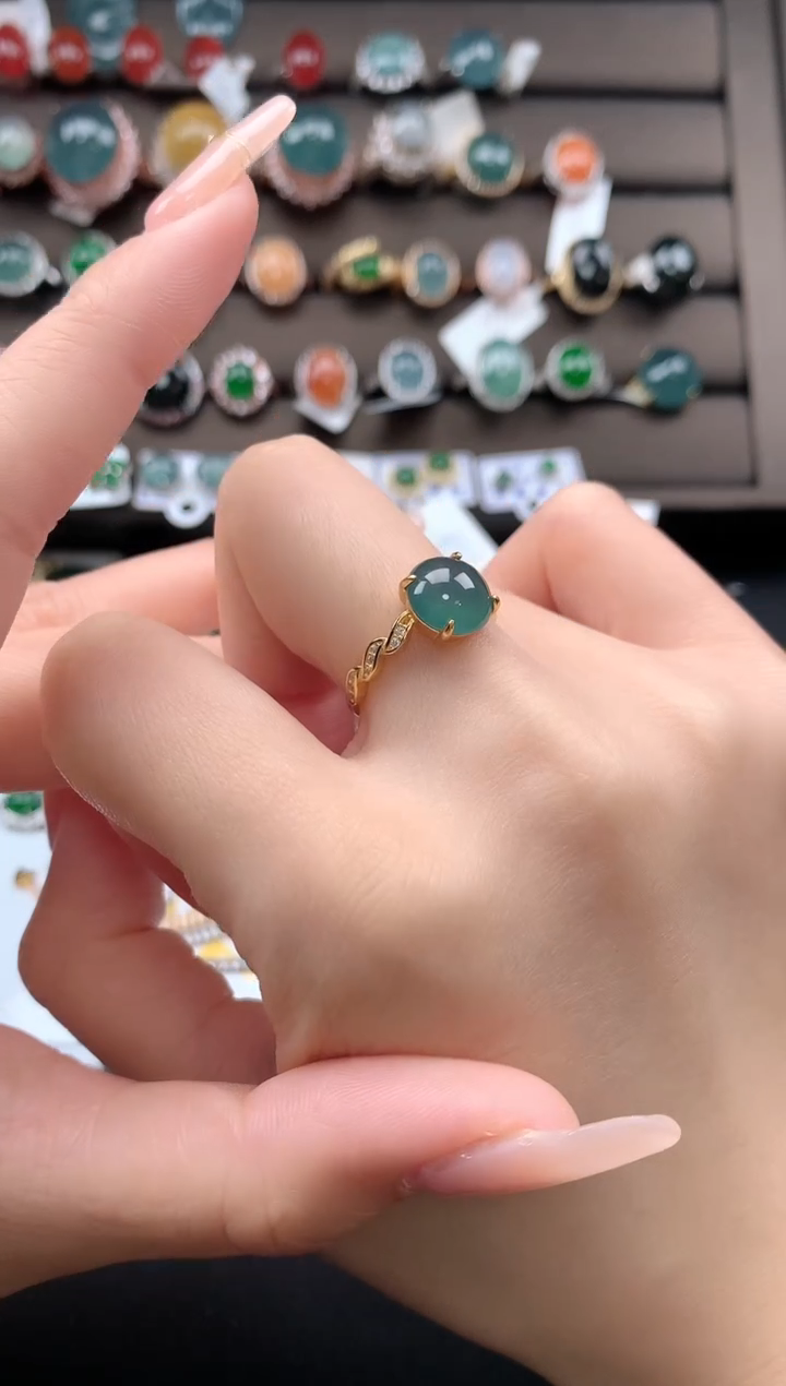 【闪购商品】翡翠戒指银S925镶嵌32132131