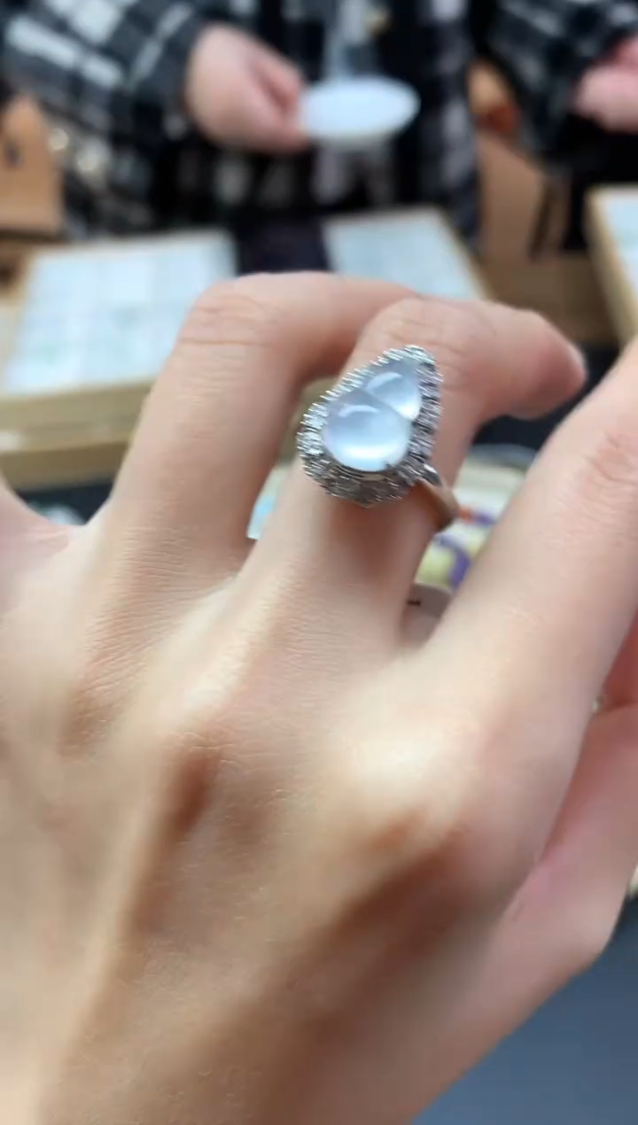 【闪购商品】翡翠戒指18K金镶嵌戒指A290|8800