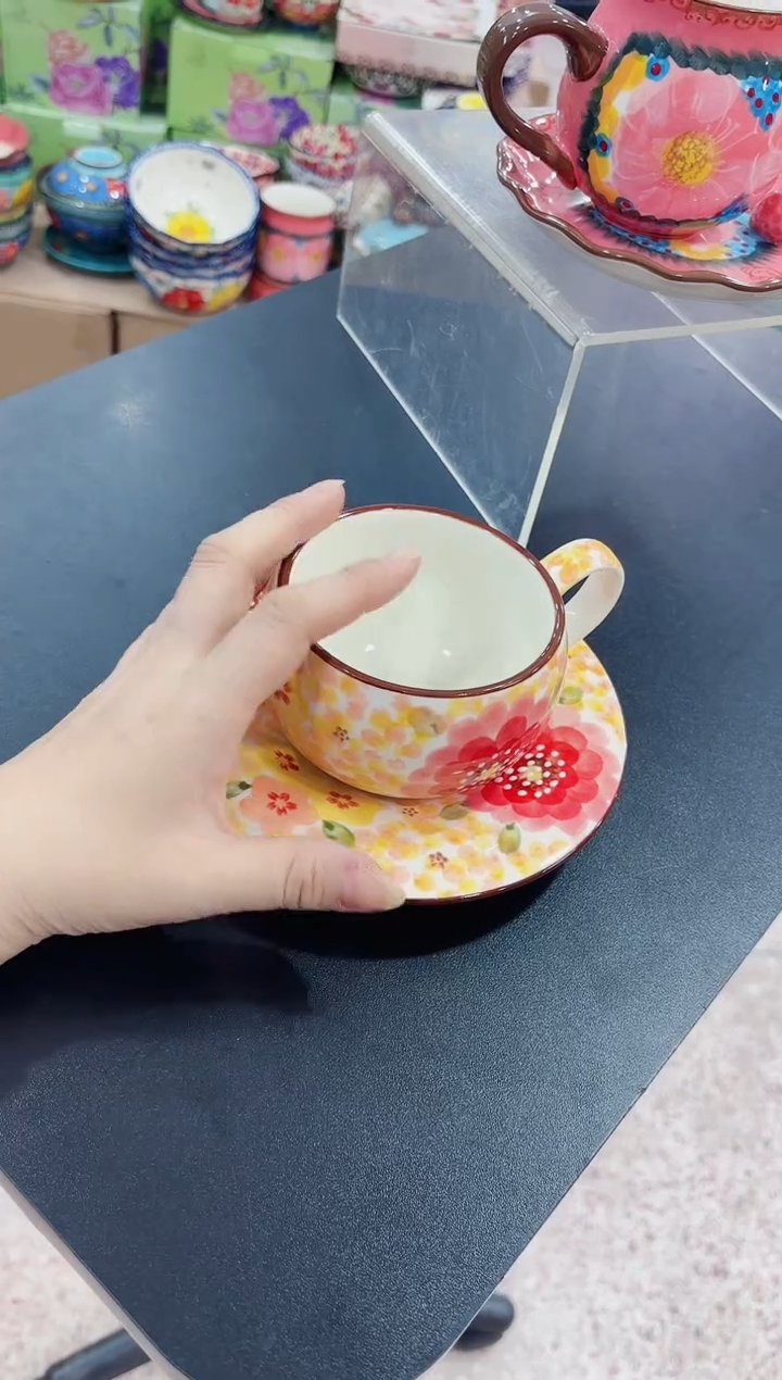 瓷彩花春意-咖啡杯+碟