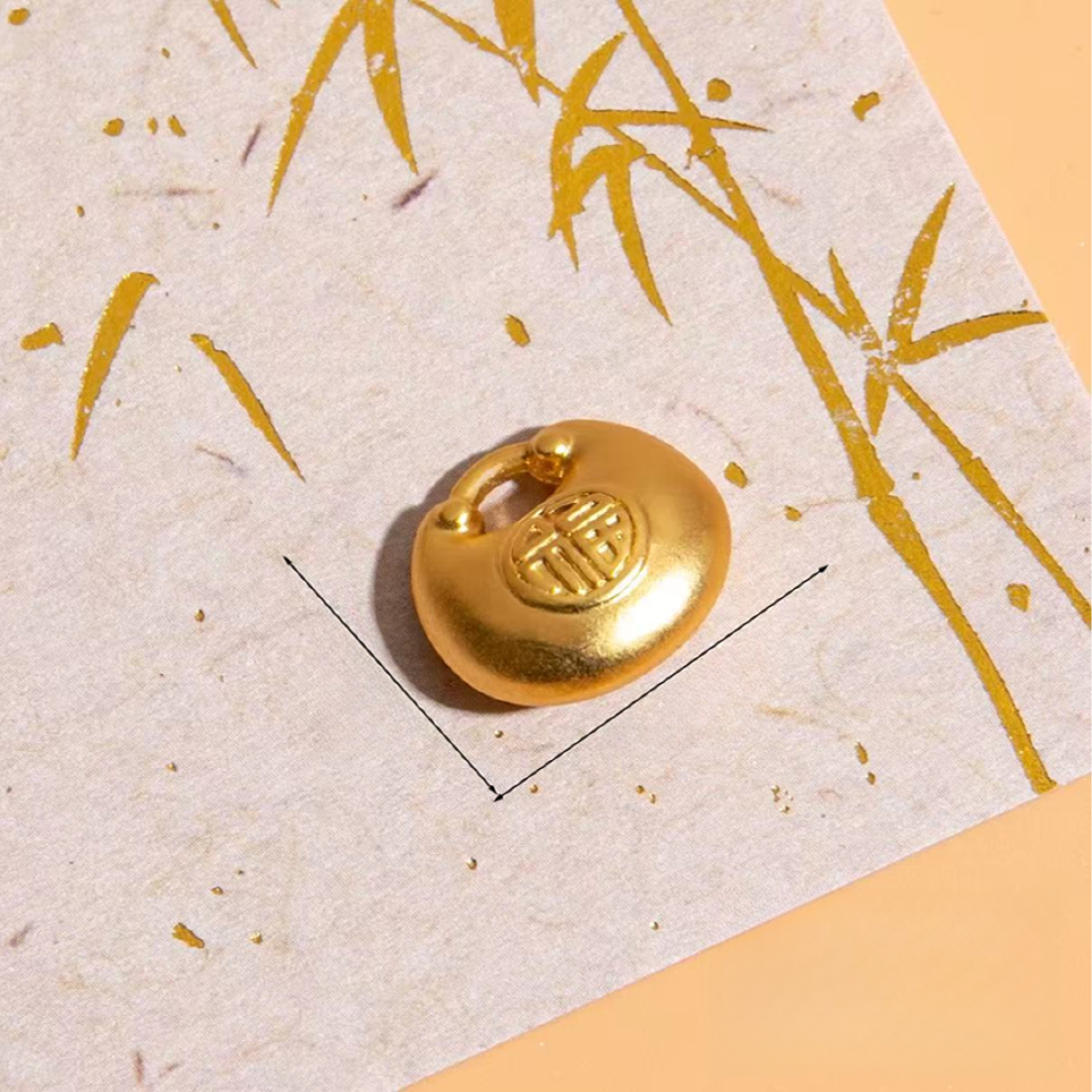 【云总甄选】K黄色时尚简约小胖福项链赠链【SCD37】