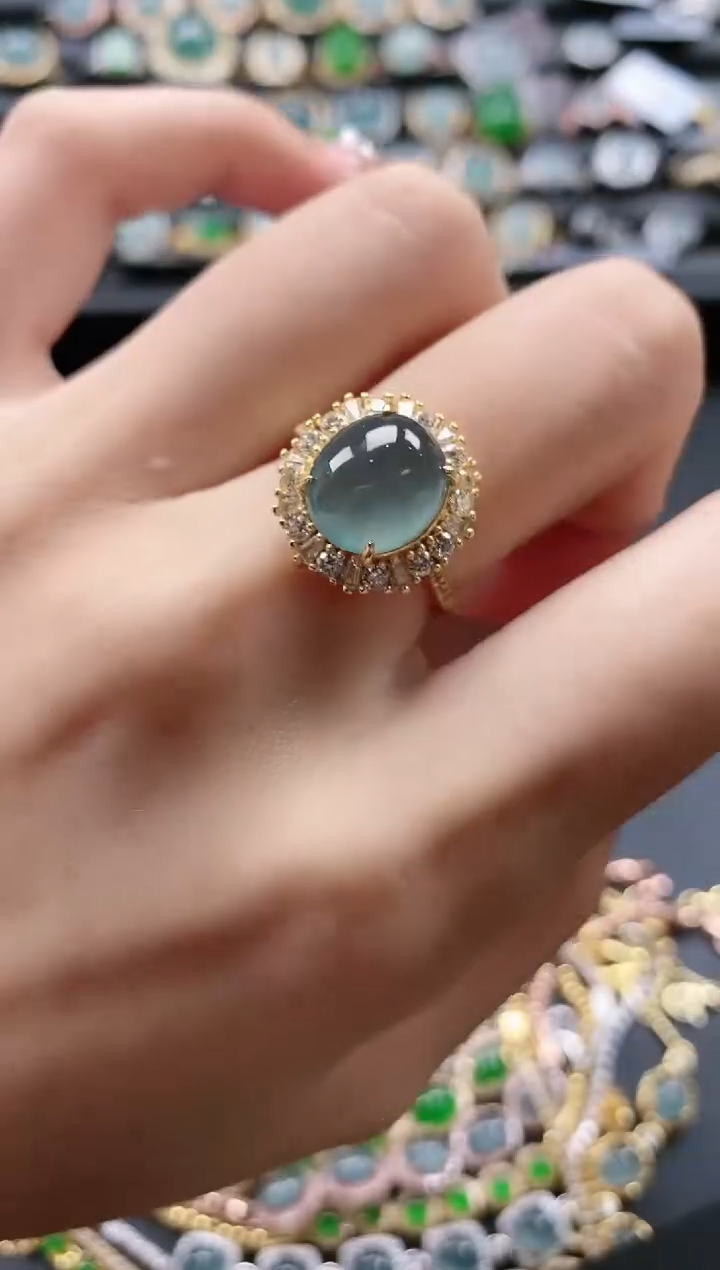 【闪购商品】翡翠戒指银S925镶嵌15511