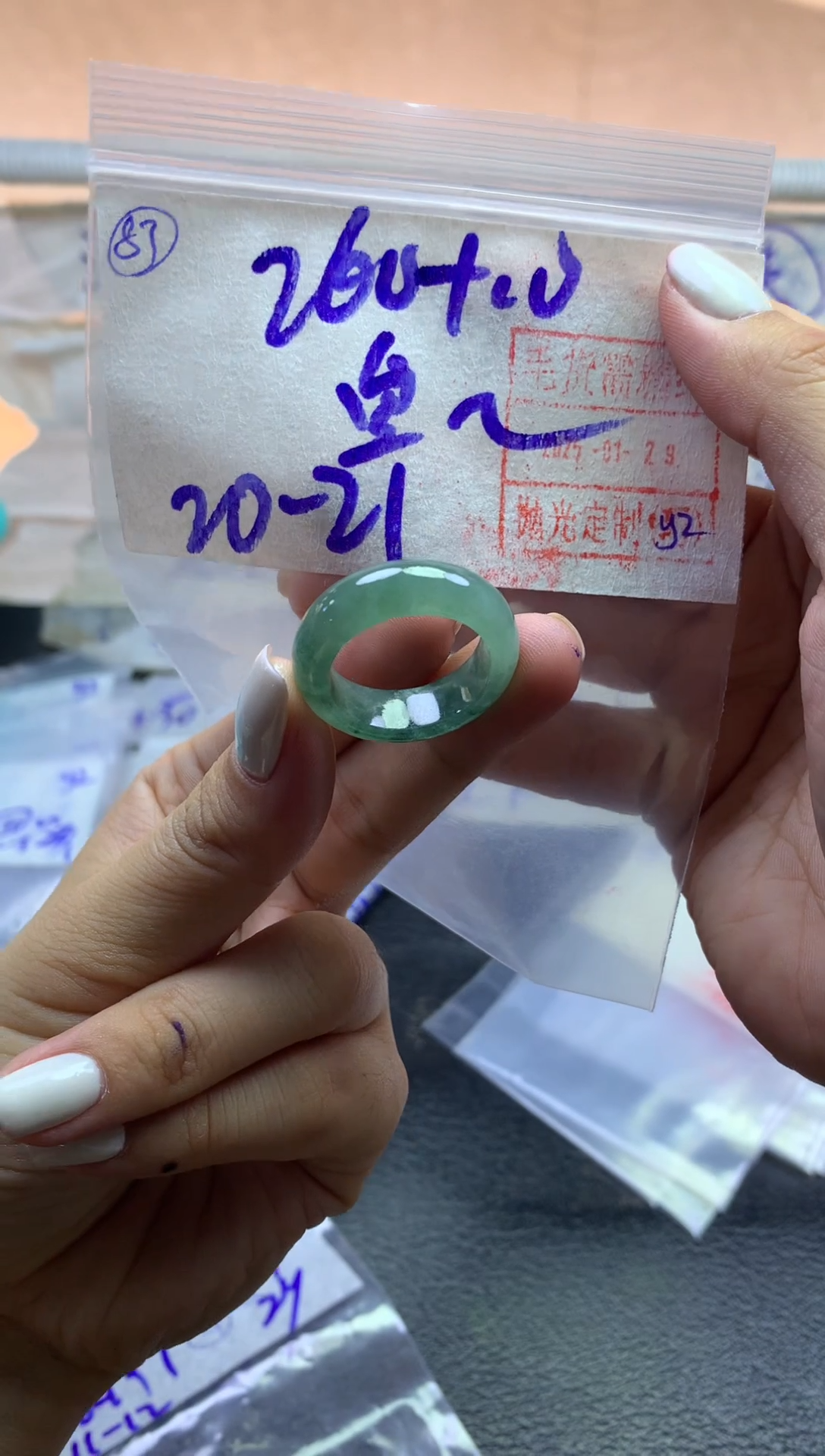 【闪购商品】定制翡翠未镶嵌戒圈2021-270元毛货需精抛光发