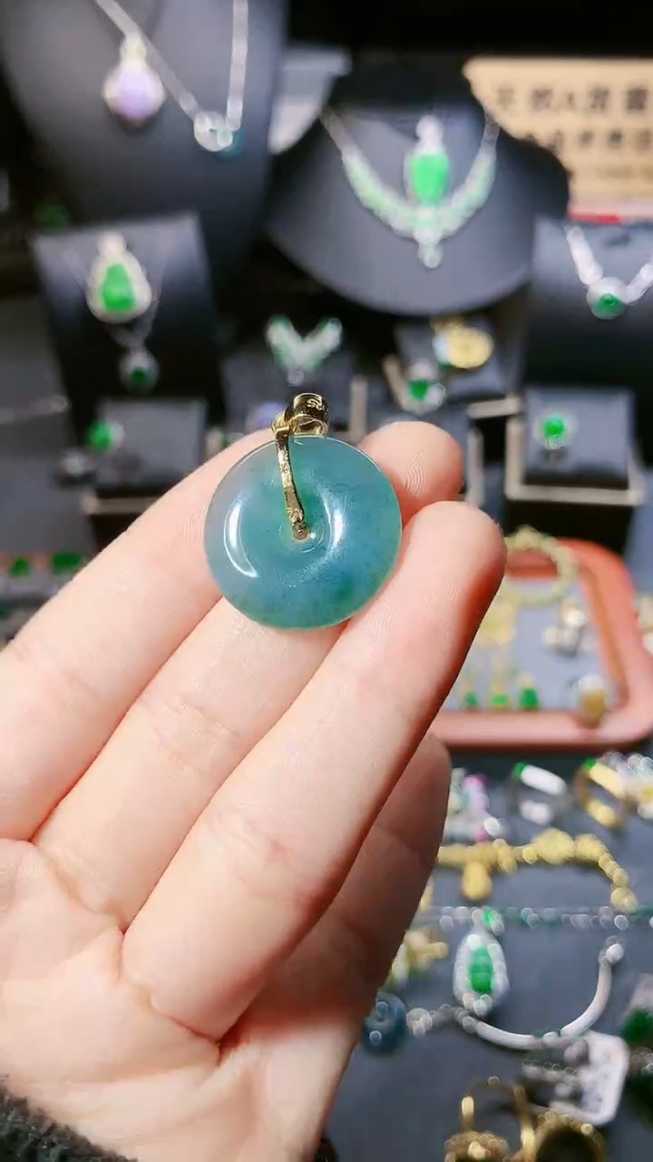 【闪购商品】翡翠颈饰银S925镶嵌吊坠